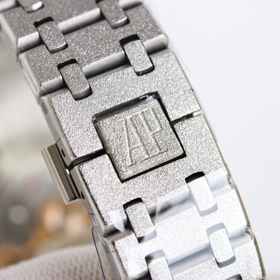 TOP! Frosted Black - White Steel - Automatic - 41mm