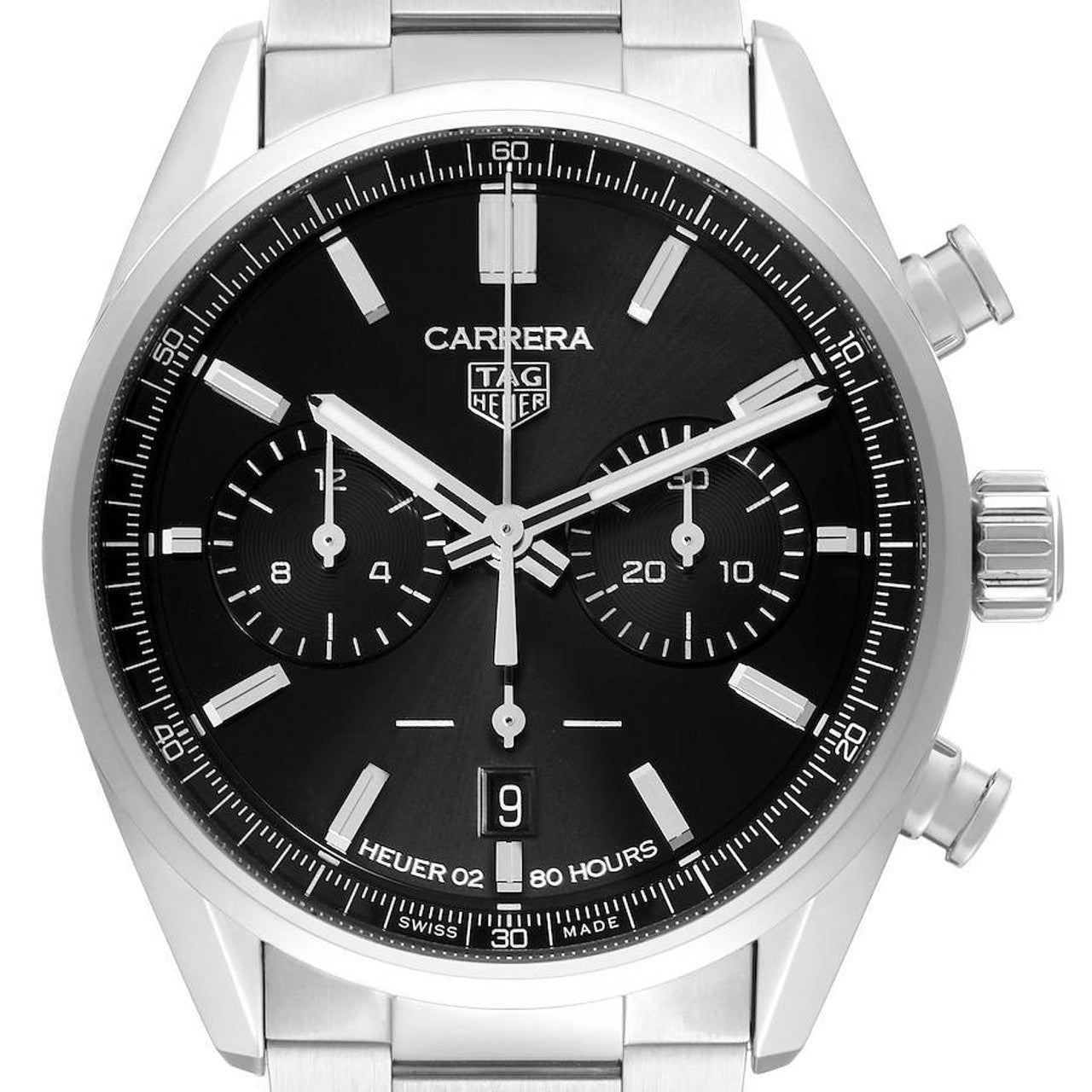 Black - Silver 904L Steel - Chronograph -Quartz - 42mm