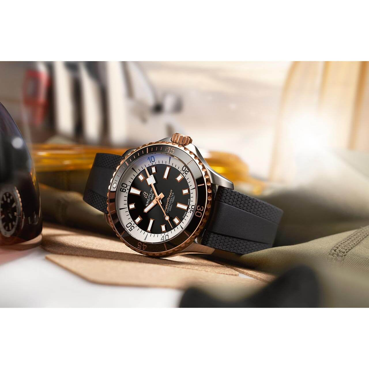Rosegold Black- Ceramic White - Black Rubber - Automatic - 42mm