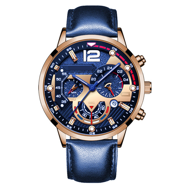 Black - Blue Leather - Automatic - 41mm