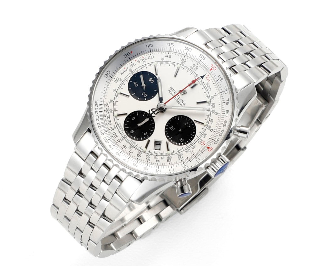 Chronograph - White Ceramic - Panda Face- N-Timer - 904L Steel - Automatic - 43mm