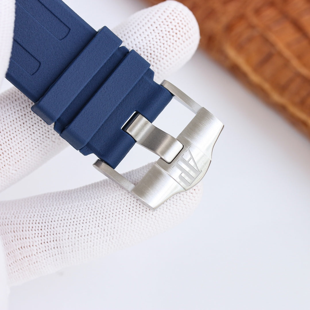 TOP! - 316L Steel - Blue rubber - Automatic - 42mm