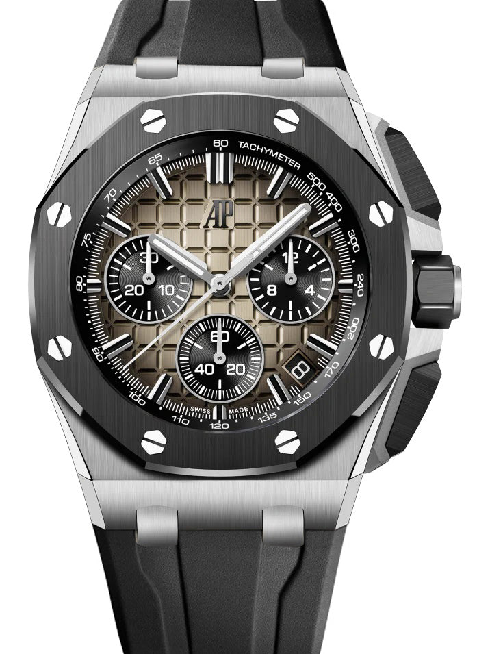 š„limited-time offer! Black Rubber Strap - Ceramic 904L Steel - QUARTZ - 43mm