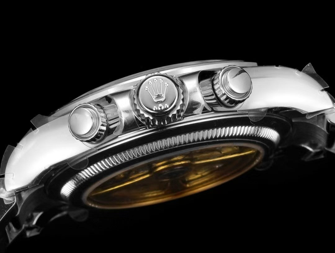 Chronograph -Black White - Silver 904L Steel- Automatic 4131 - 40mm