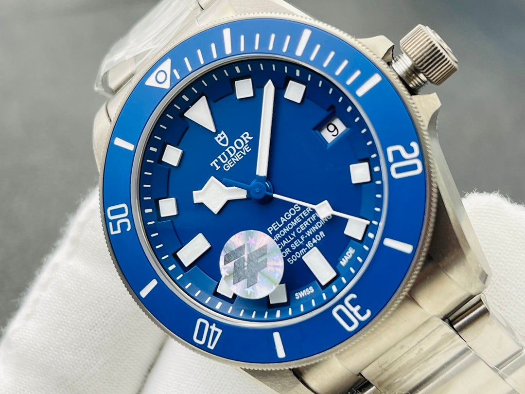 ZF Factory-Titanium - Blue -Titanium Bracelet - Automatic - 42mm