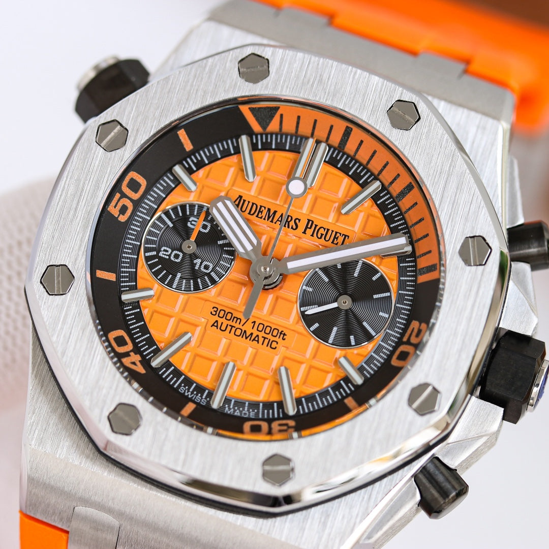 TOP! - 316L Steel - Orange rubber - Automatic - 42mm