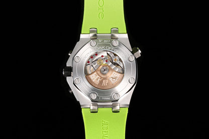 TOP! - 316L Steel - Green rubber - Automatic - 42mm