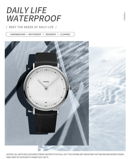 White - Black Leather - Automatic - 42mm