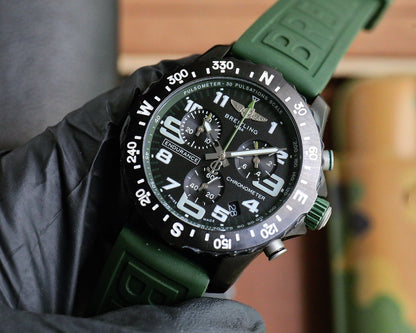 Chronograph - Black Ceramic Green- Green Rubber - Quartz - 43mm