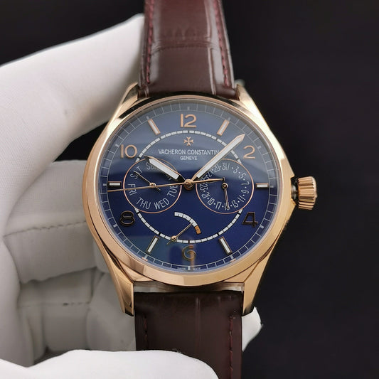 Blue Rosegold - 83520/000R-9909- Brown Leather - Automatic - 40mm