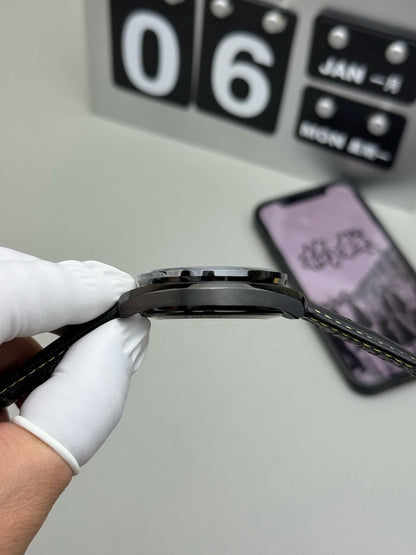 Chronograph -Hollow - Black 904L Steel - Black Rubber- Automatic - 42mm