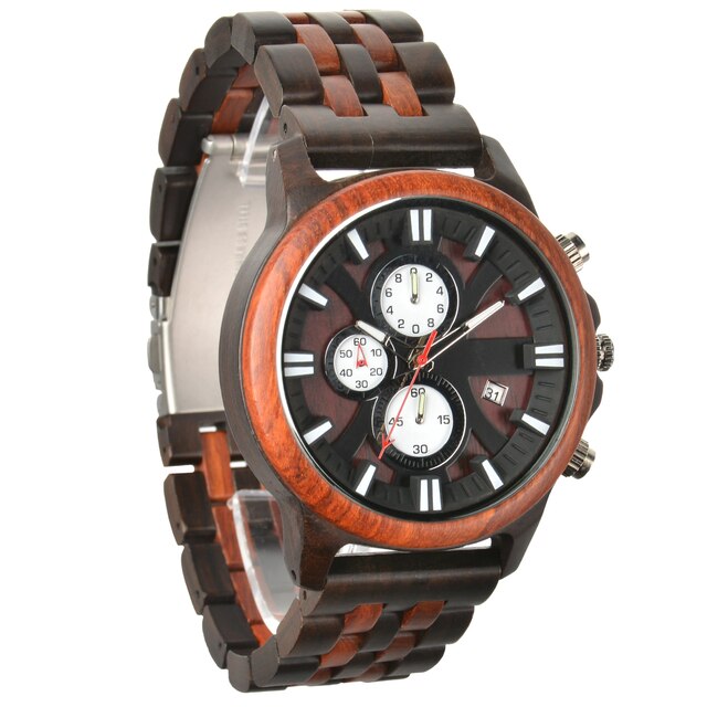 Wooden Men's Quartz Watch -41mm