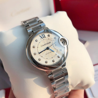 LADY -White Silver- 316L Steel - Quartz - 33mm