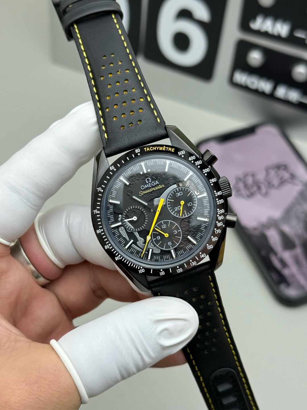 Chronograph -Hollow - Black 904L Steel - Black Rubber- Automatic - 42mm