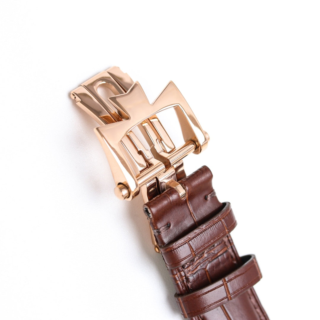 Chronograph - White 904L Steel -Brown Leather - Automatic - 42mm