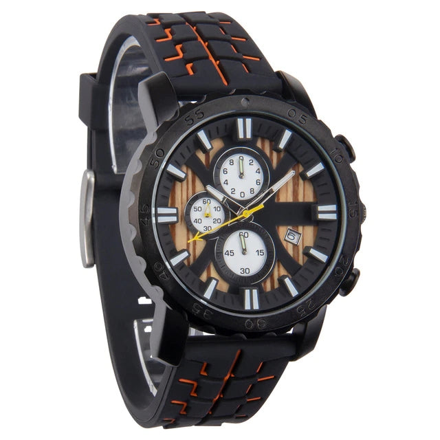 Wooden Style Classical Quartz Watch -41mm