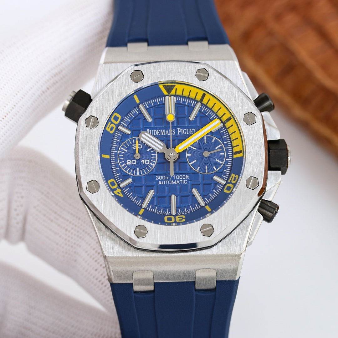 TOP! - 316L Steel - Blue rubber - Automatic - 42mm