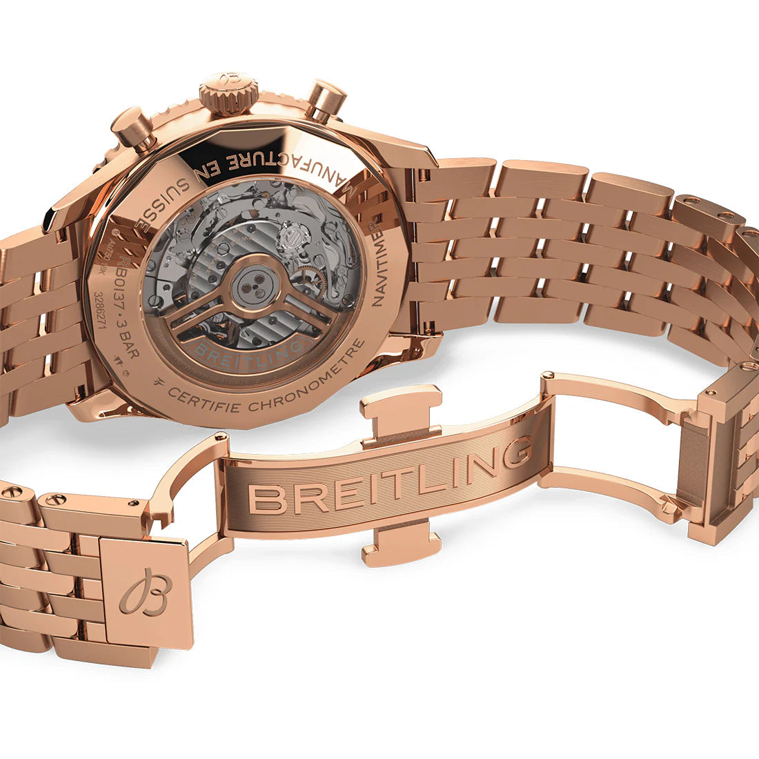 Chronograph -Silver Black- Rosegold 316L Steel - Automatic - 43mm