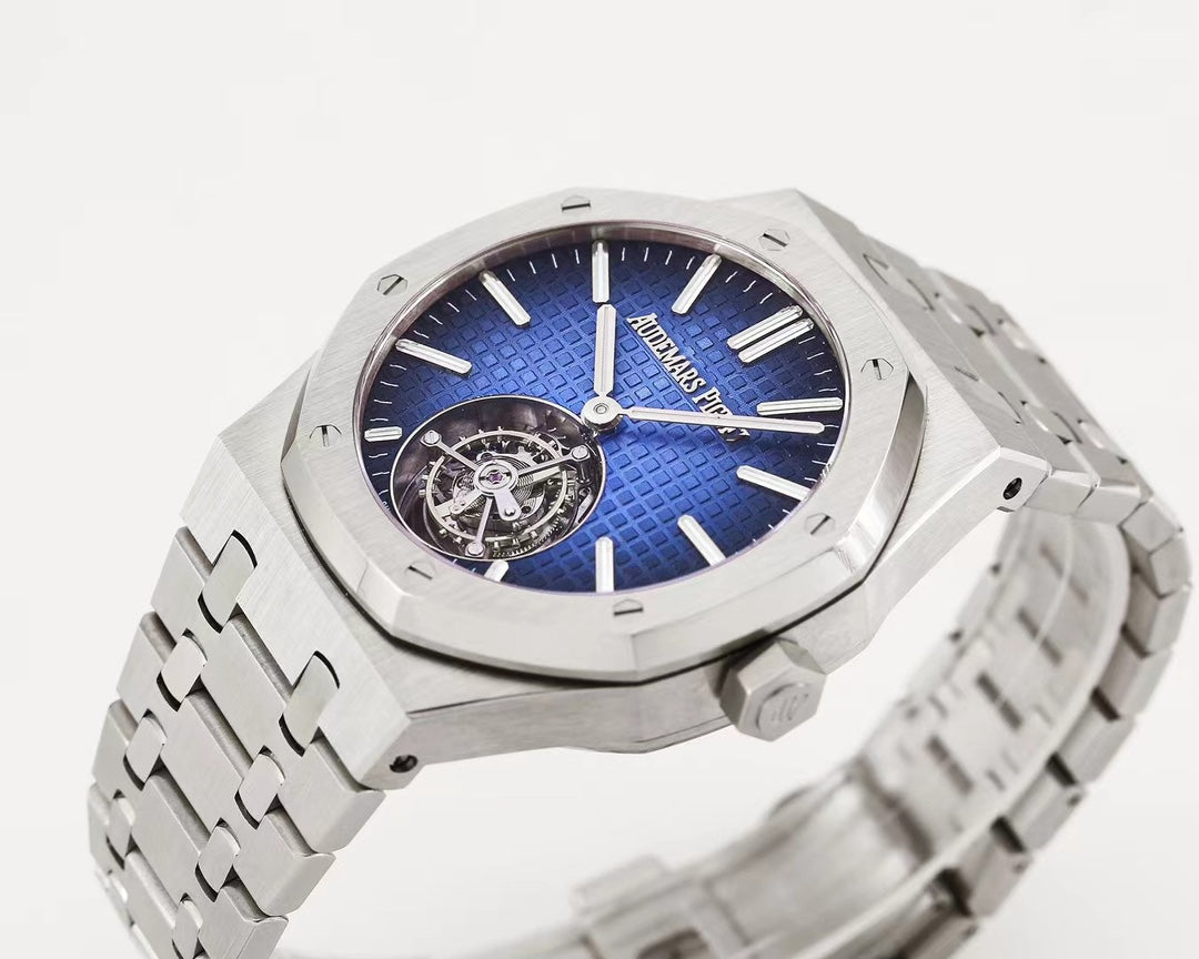 TOP! Blue Torbillon - White Steel - Automatic - 41mm