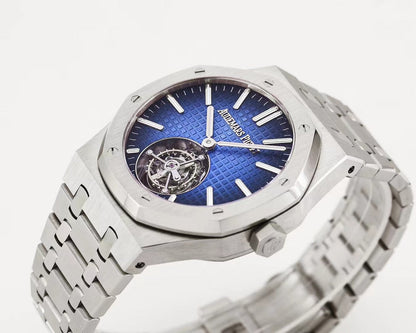 TOP! Blue Torbillon - White Steel - Automatic - 41mm