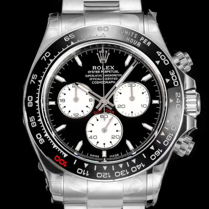 Chronograph -Black White - Silver 904L Steel- Automatic 4131 - 40mm