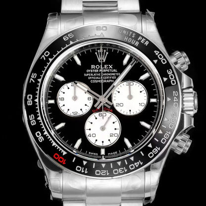 Chronograph -Black White - Silver 904L Steel- Automatic 4131 - 40mm