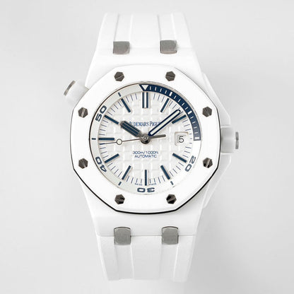 TOP! Ceramic White - White Rubber - Automatic - 42mm