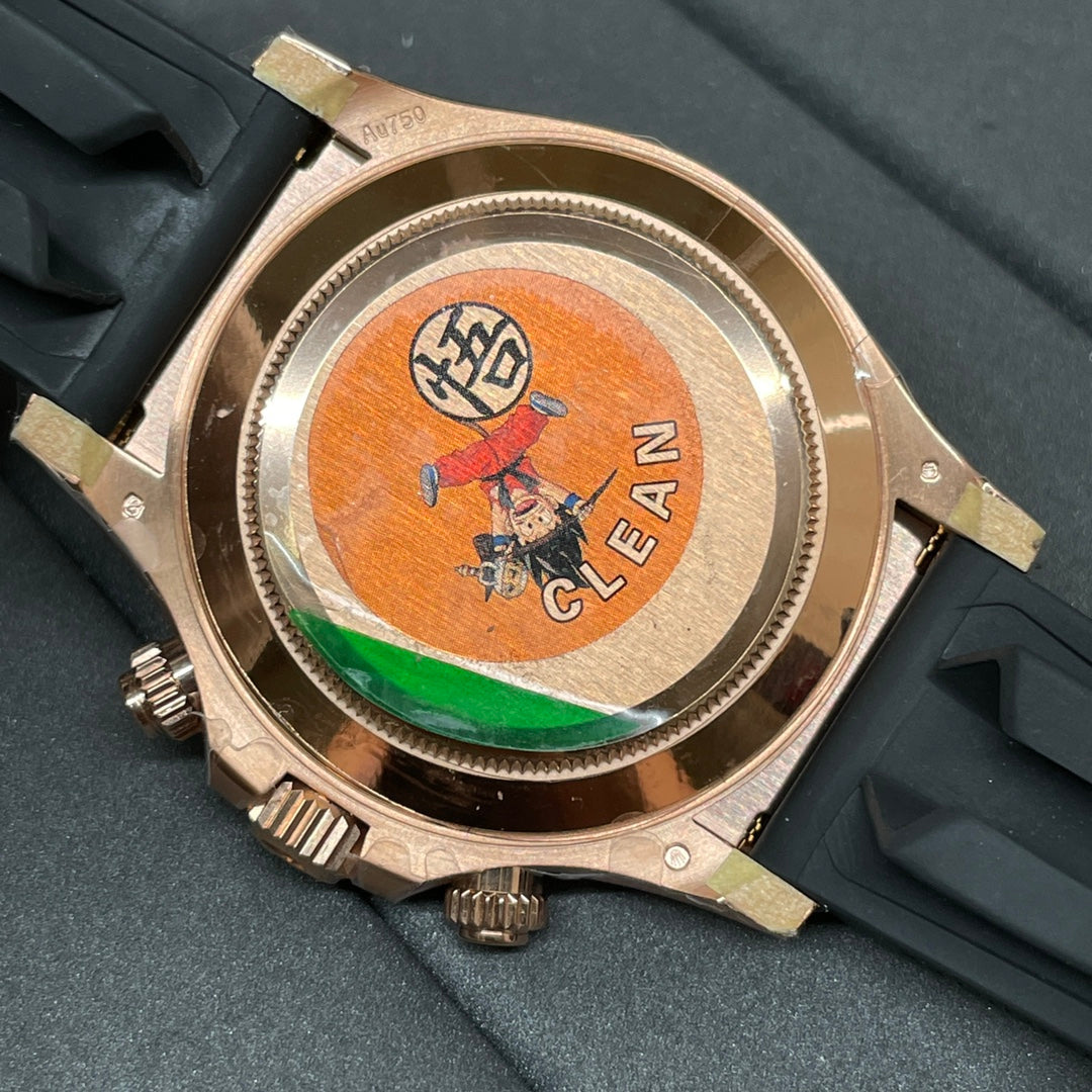 Chronograph -C-Factory -Black Rosegold - Black Rubber- Automatic - 40mm