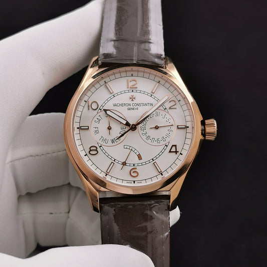 White Silver - 83520/000R-9909- Brown Leather - Automatic - 40mm