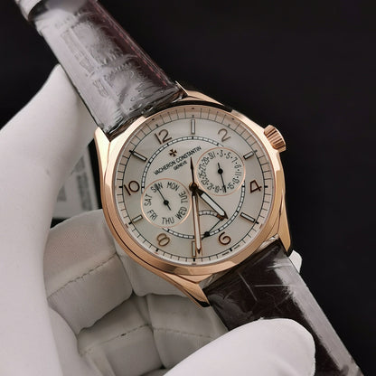 White Rosegold - 83520/000R-9909- Brown Leather - Automatic - 40mm