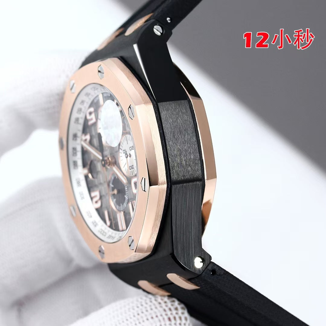 Chronograph-Grey Silver Ceramic- Black Rubber - Automatic - 44mm