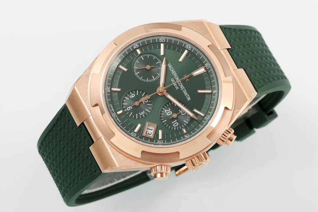 Chronograph -Dark Green - Green Rubber - Automatic - 42mm