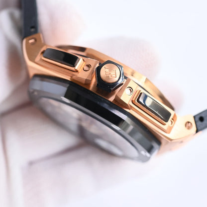 TOP! Yellow Gold Ceramic Bezel - Black Rubber - Automatic - 44mm