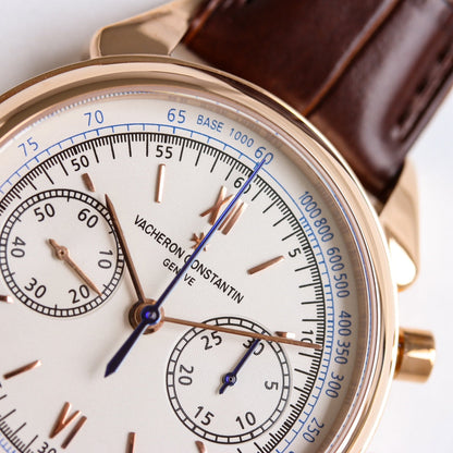 Chronograph - White Rosegold -Brown Leather - Automatic - 42mm