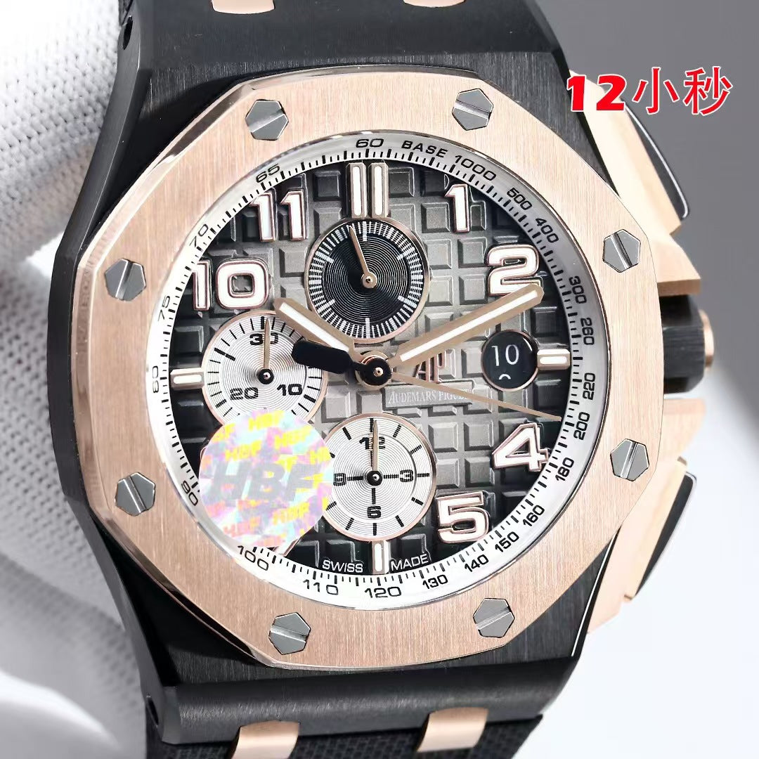 Chronograph-Grey Silver Ceramic- Black Rubber - Automatic - 44mm