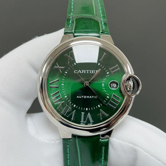 Green Silver- Green Leather - Automatic - 42mm