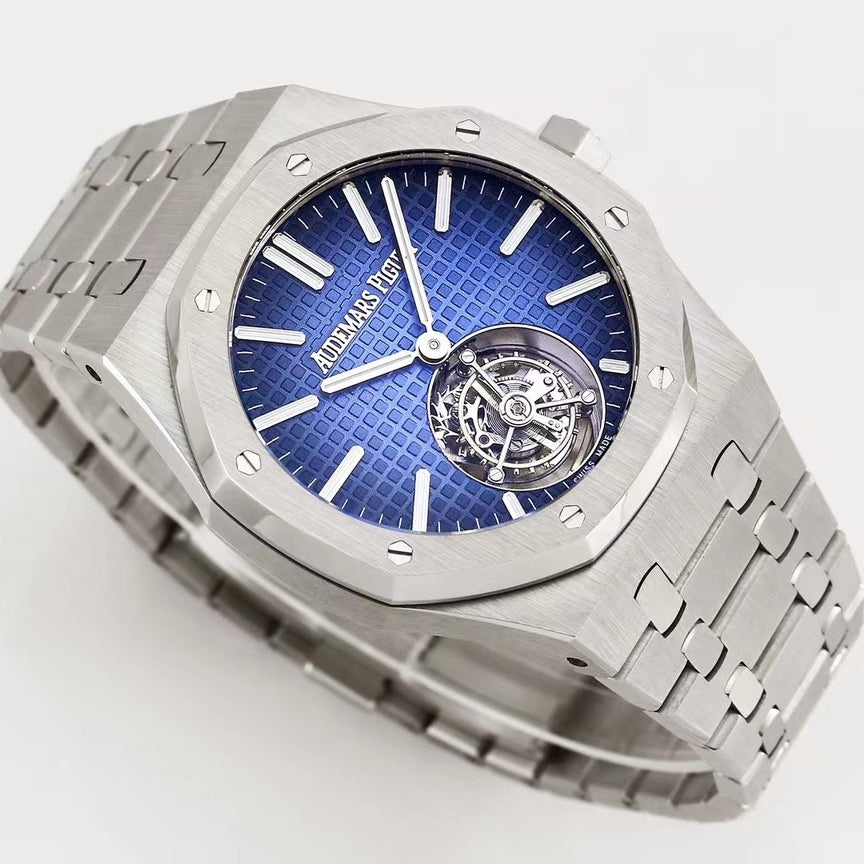TOP! Blue Torbillon - White Steel - Automatic - 41mm