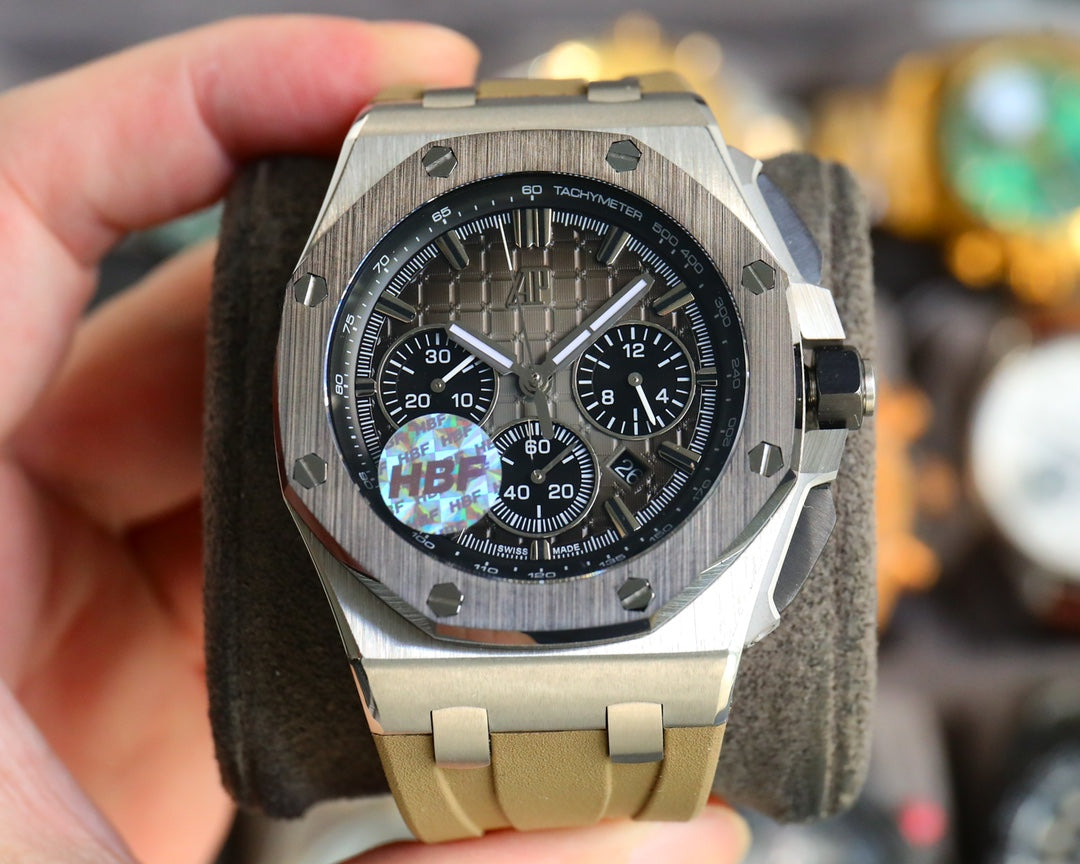 TOP! Grey Ceramic Bezel - Khakki Rubber - Automatic - 44mm