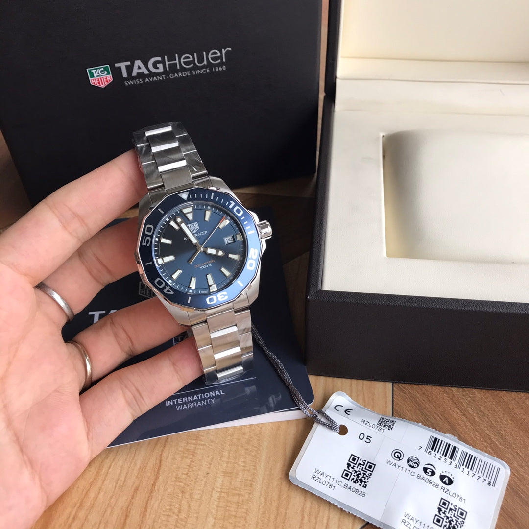 Blue - Silver 904L steel - Quartz - 41mm