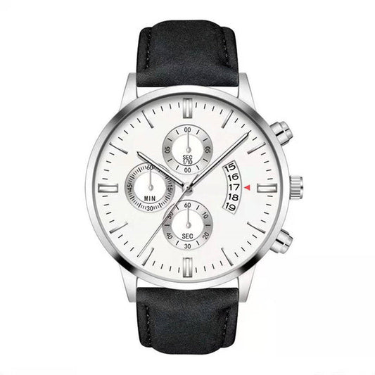 Leather Strap - Steel Casual Wristwatch -41mm