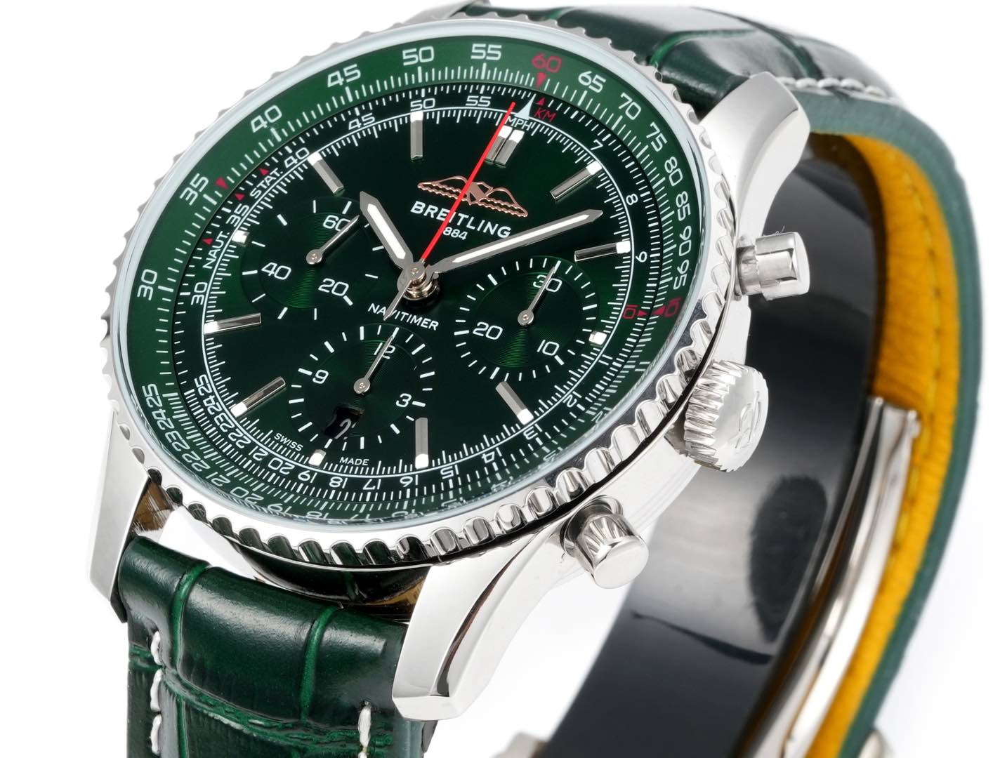 Chronograph - Green Ceramic - Green N-Timer - Green Leather - Automatic - 43mm