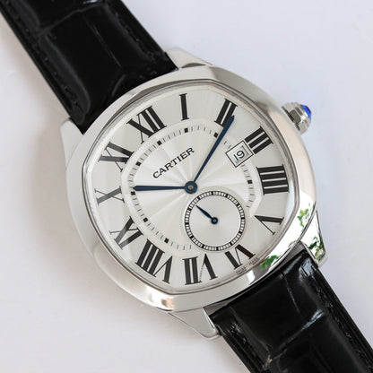 904L Silver -Silver White- Black Leather - Automatic - 40*41mm