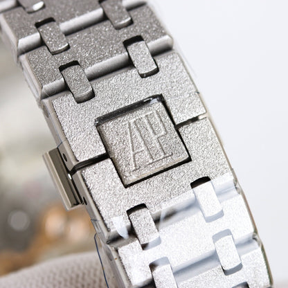 TOP! Frosted Black - White Steel - Automatic - 41mm