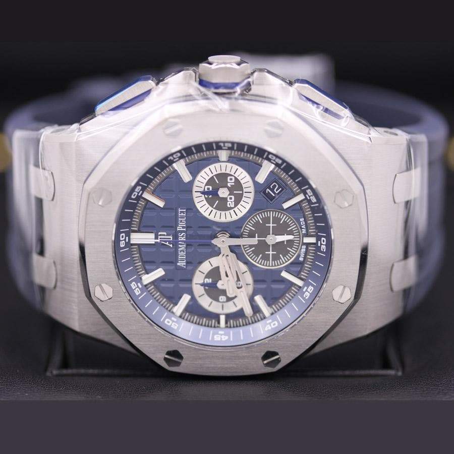 TOP! Blue Silver Ceramic Bezel - Blue Rubber - Automatic - 44mm
