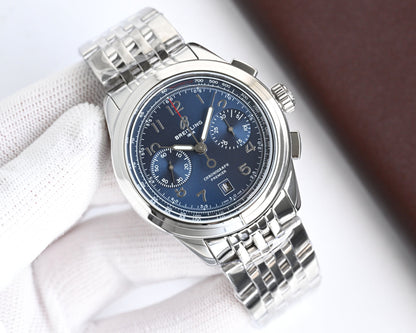 Chronograph - Blue White - Silver 316L Steel - Automatic - 42mm