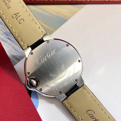 LADY -White Rhinestone Bezel- Black Leather - Quartz - 33mm