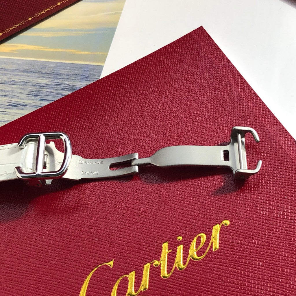 LADY -Rhinestone Bezel- White Leather - Quartz - 33mm