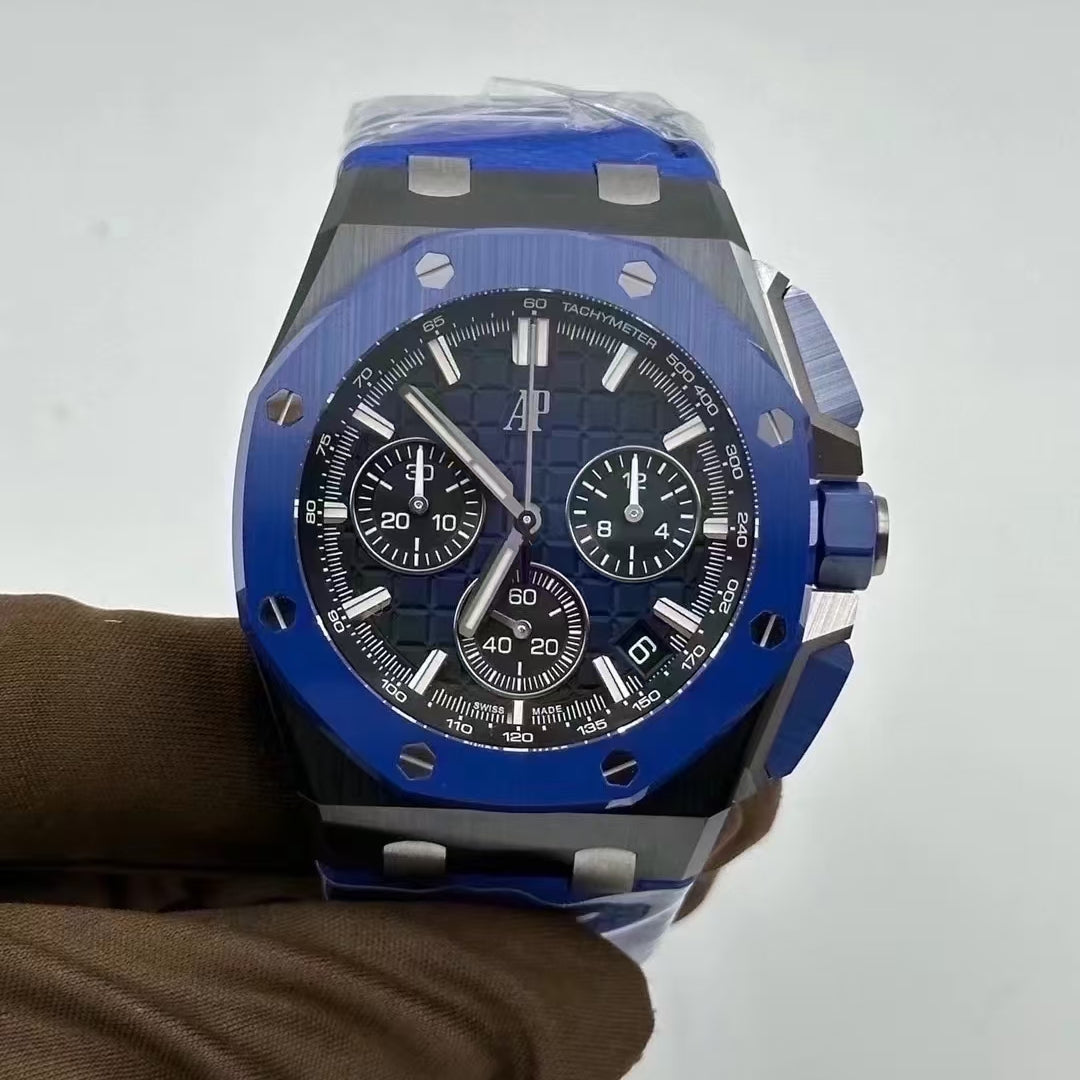 Chronograph -Ceramic Blue -Blue Rubber - Automatic - 43mm