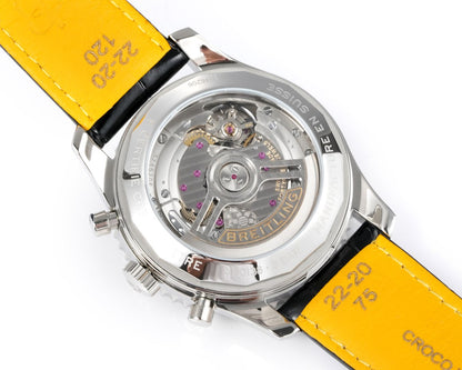 Chronograph - White Bezel- Panda Face - N-Timer - Black Leather - Automatic - 43mm