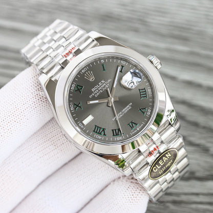C-Factory - Grey -Smooth bezel- Silver 904L Steel- Automatic - 41mm